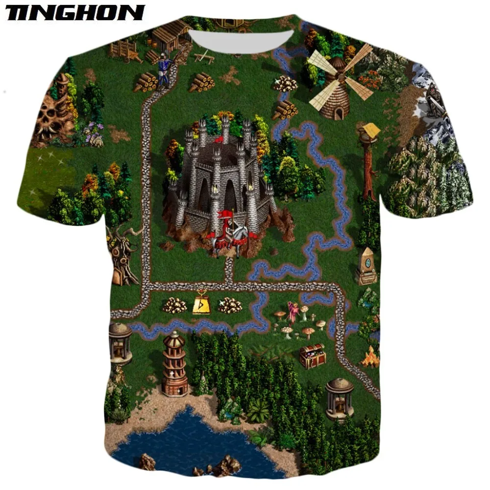 XS 7XL Новая модная летняя футболка для мальчиков игра герои меча и магии Футболка с