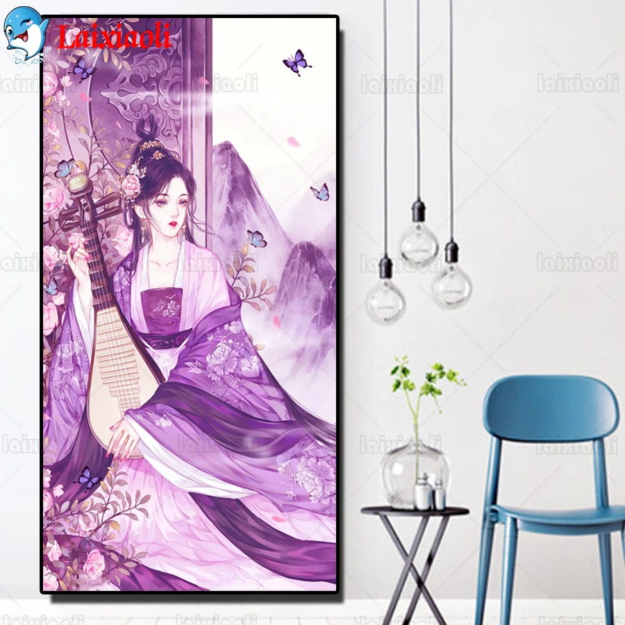 

Woman Oriental Diva,Geisha 5D DIY Diamond Painting Full Square round drill Diamond Embroidery mosaic kit large puzzle decoration