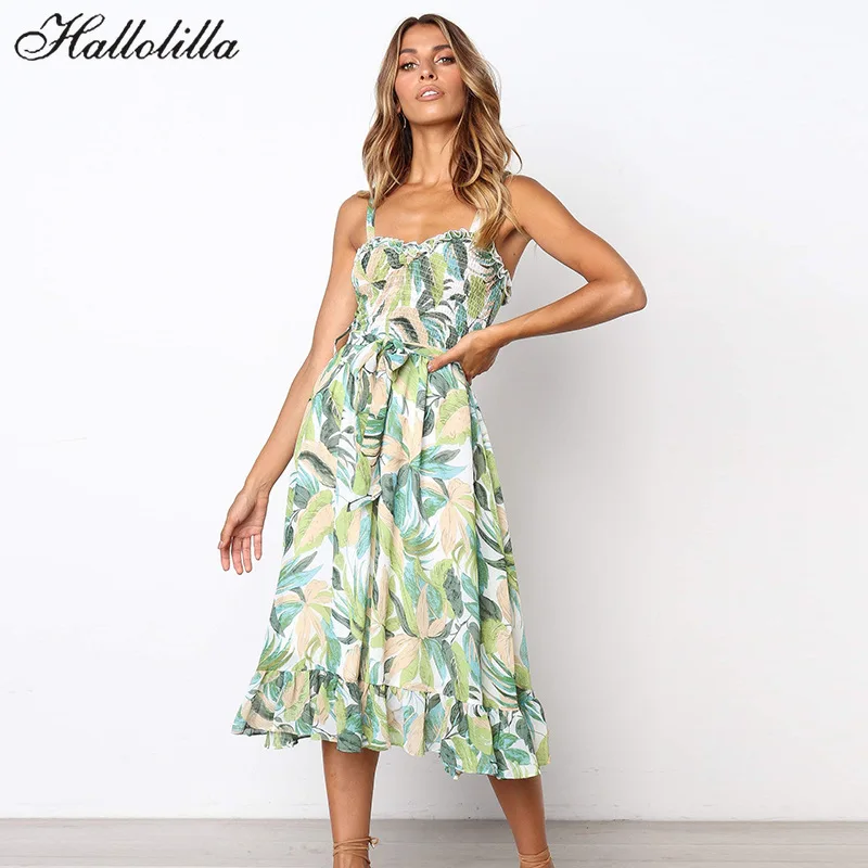 Модное платье на бретельках с принтом Длинное Платье женское Vestidos De Fiesta модные