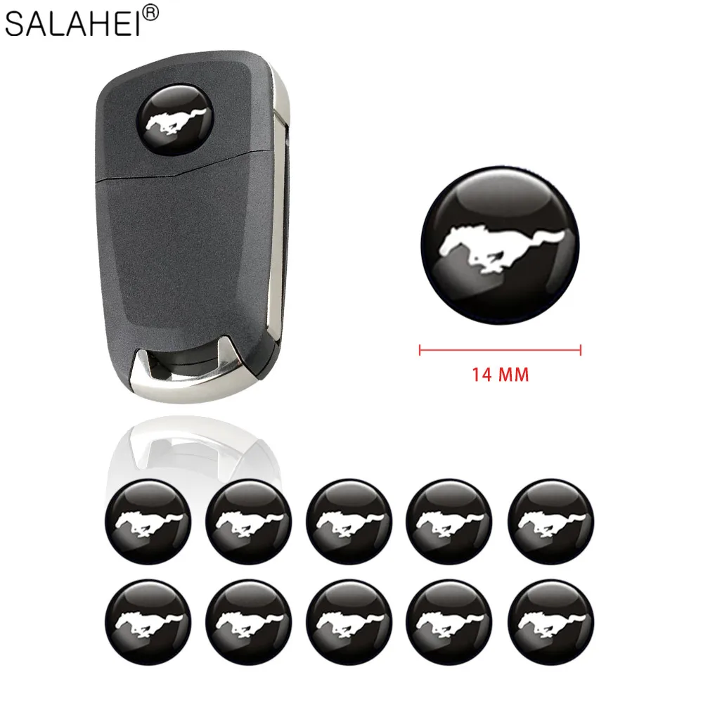 

5/10Pcs Coat Of Arms Car Folding Key Decoration Stickers For Ford Mustang 2018 2015 2014 Styling Auto Goods Decals Accessories