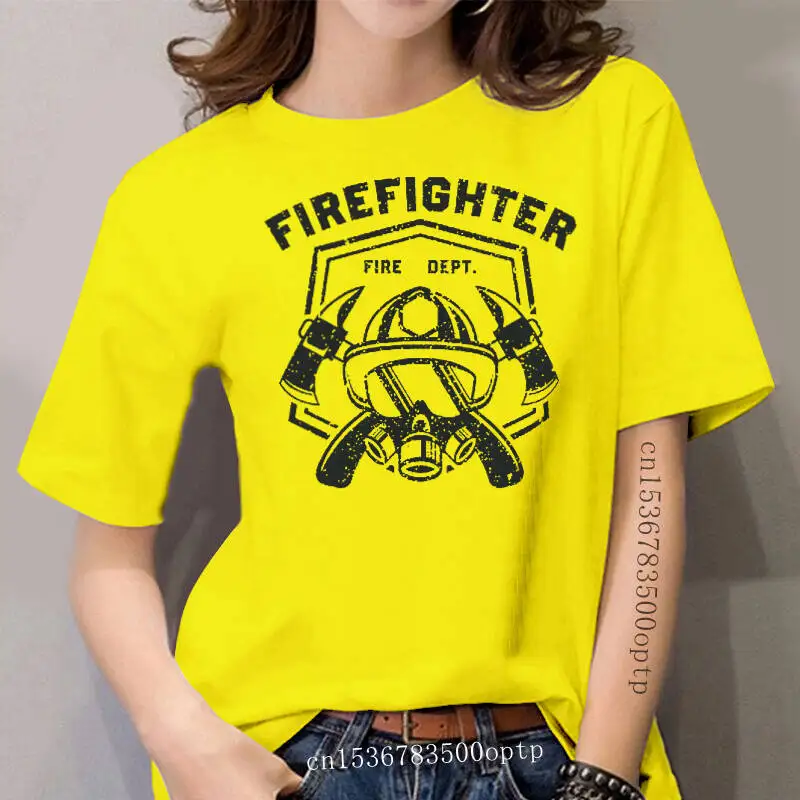 

DISTRESSED FIRE FIGHTER HERO FIREMAN VOLUNTEER women Red T-Shirt