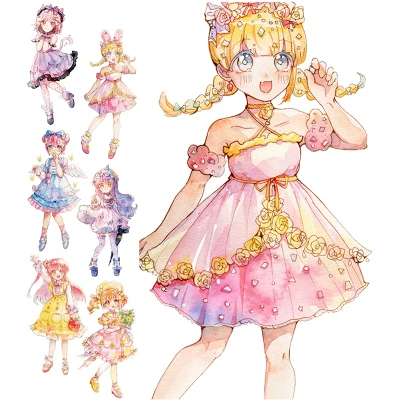 

20new конструкций для кавайной девушки лента Washi персонажа декоративные канцелярские изделия стикер для рукоделия ленты