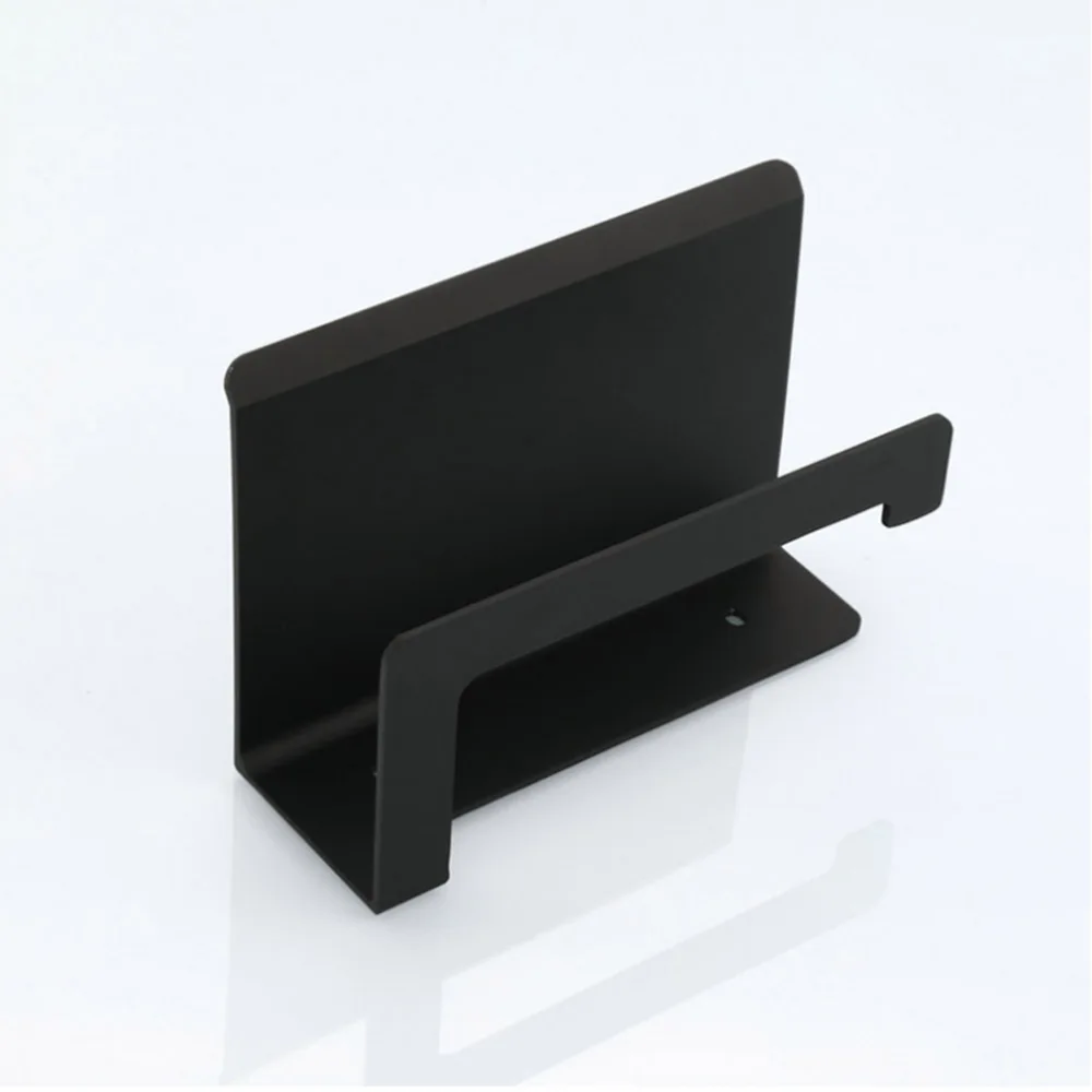 

Space Aluminum Holder Tissue Rolls Storage Shelf Wall Mounted Mobile Phone Storage Rack Bathroom Accessories (Black