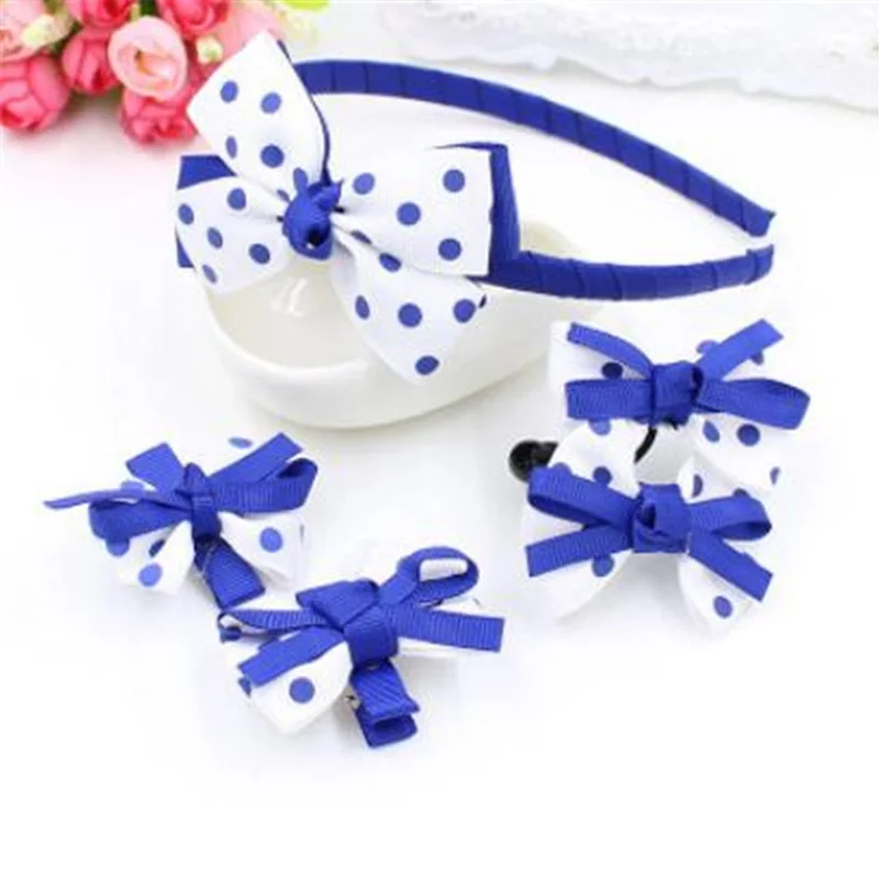 Набор детских заколок для волос с бантом 5 шт./набор |