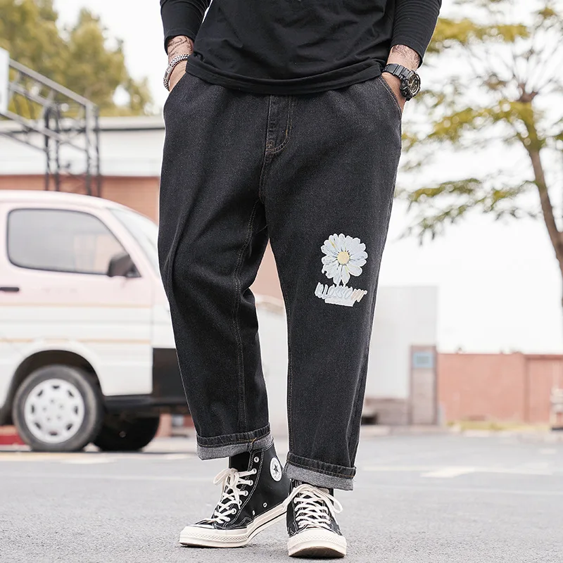 

yards men's fatty nine points jeans loose harlan straight canister wide-legged fertilizer increasing torre long pants
