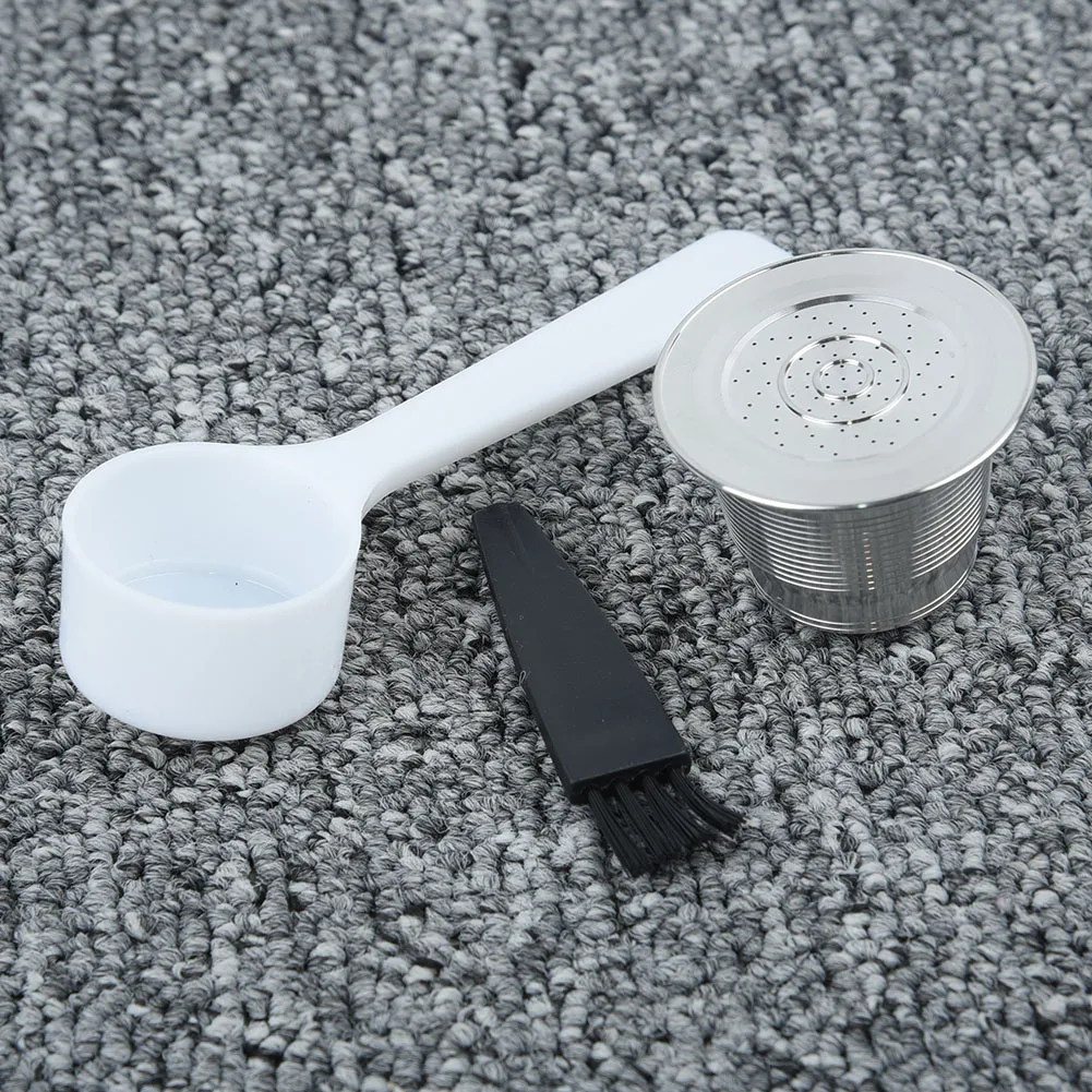 

3pcs/set Coffee Capsule Cup Kits Reusable Coffee Capsule Filter Cup With Spoon Brush Refillable Reusable Pod For Nespresso