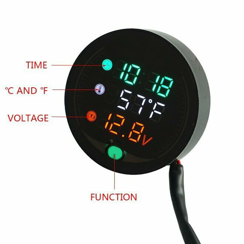 Аксессуары Кнопки манометр маленький 3 в 1 винтажный Авто Светодиодный дисплей