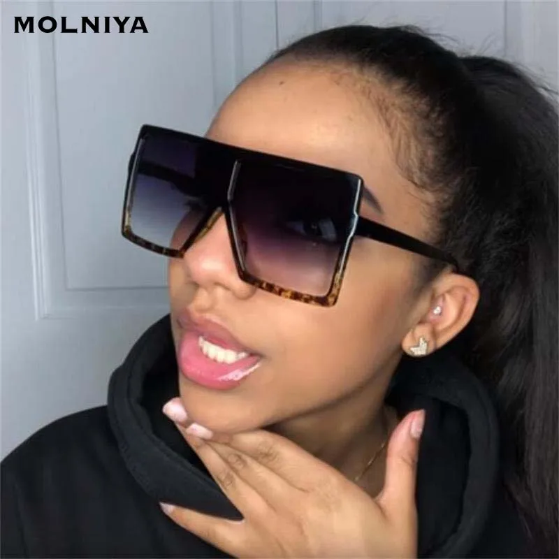 Большие оттенки женские солнцезащитные очки черные модные квадратные большая