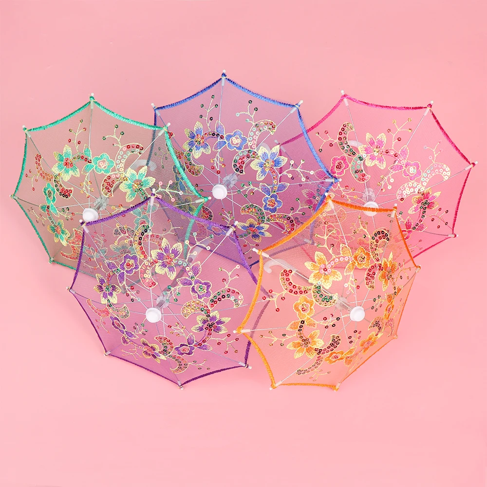 New Lace Mini Umbrella for Doll Elegant Fashion Embroidered Handmade Umbrellas Accessories Girls Toy Dolls Gifts | Игрушки и хобби