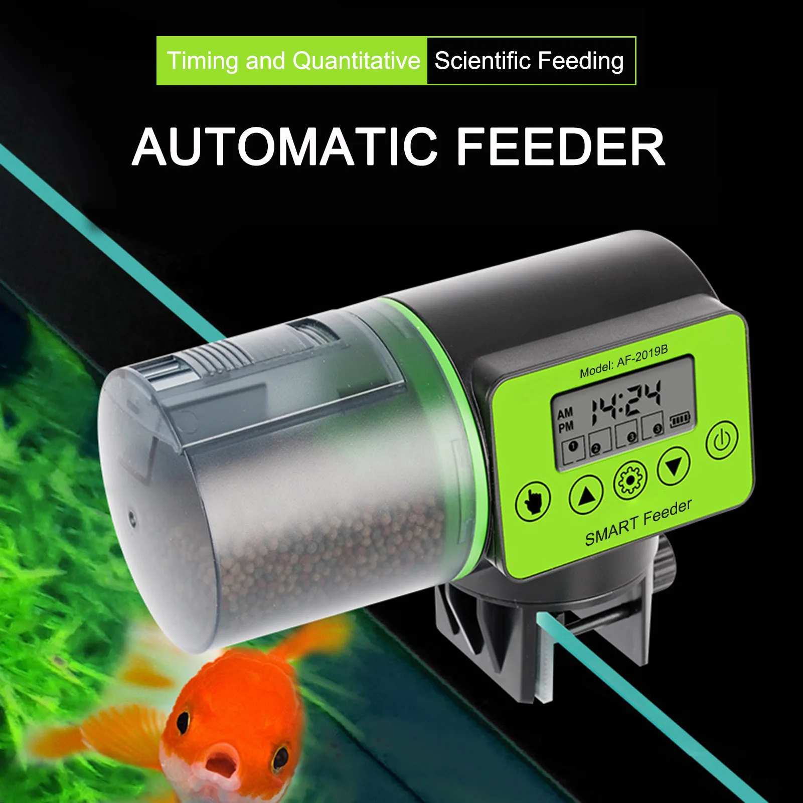 

200ML Smart Automatic Fish Feeder Digital Fish Tank Aquarium Electrical Timer Feeder Food Feeding Dispenser Tool Fish Feeder