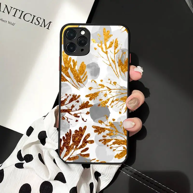 

Watercolor plants with flowers Phone Case For iphone 12 11 8 7 plus mini x xs xr pro max matte transparent cover