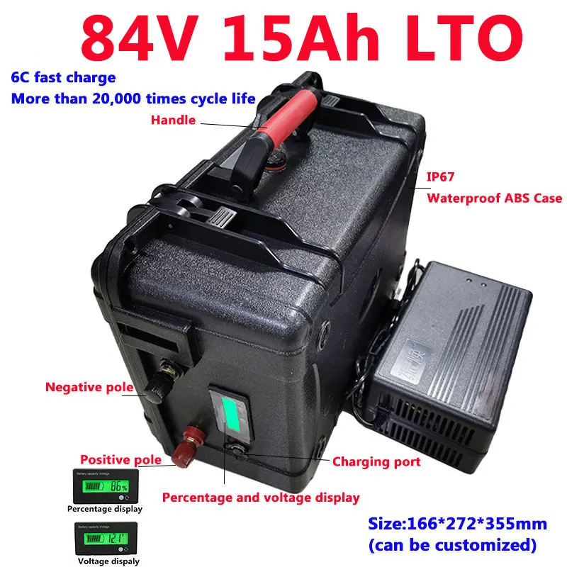 LTO 84V 15Ah литиевая батарея титанита водонепроницаемый 20000 глубокий цикл 2 4 v ячейки