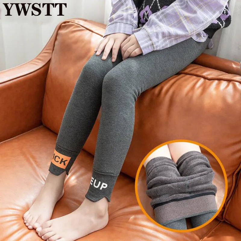 

Леггинсы для девочек; Бархатная уплотненная новая детская зимняя одежда средней толщины; Детская одежда с буквенным принтом; Спортивные дл...