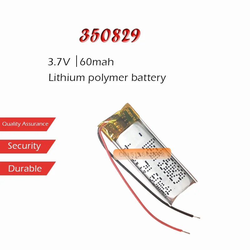 1 шт. 3 7 V 60 мА/ч литий ионная батарея 350829 литиевая полимерная аккумуляторная для MP3