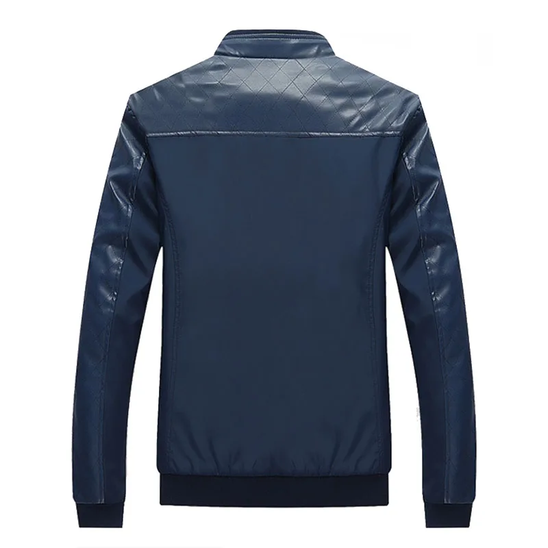 

Men's Jackets PU Splicing Coats Autumn Bomber Jacket Casual Warm Spring Men Clothing Brand Fashion Windbreaker Outwears