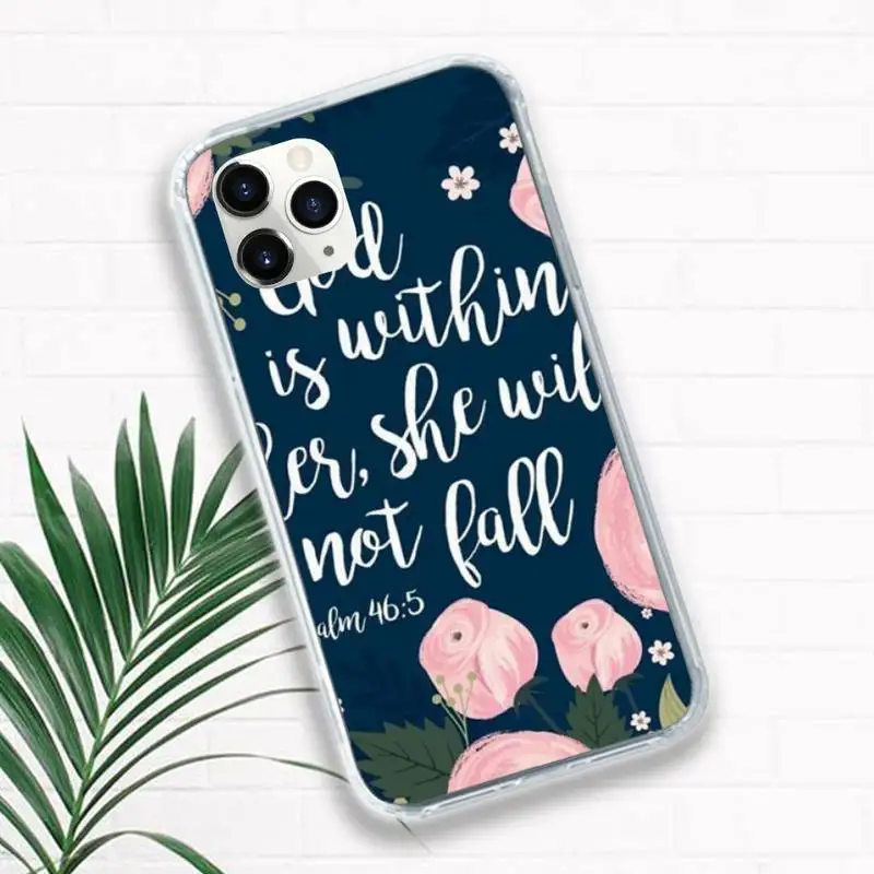 

Bible flower letter pattern Phone Cases for iPhone 11 12 pro XS MAX 8 7 6 6S Plus X 5S SE 2020 XR Luxury brand shell funda coque