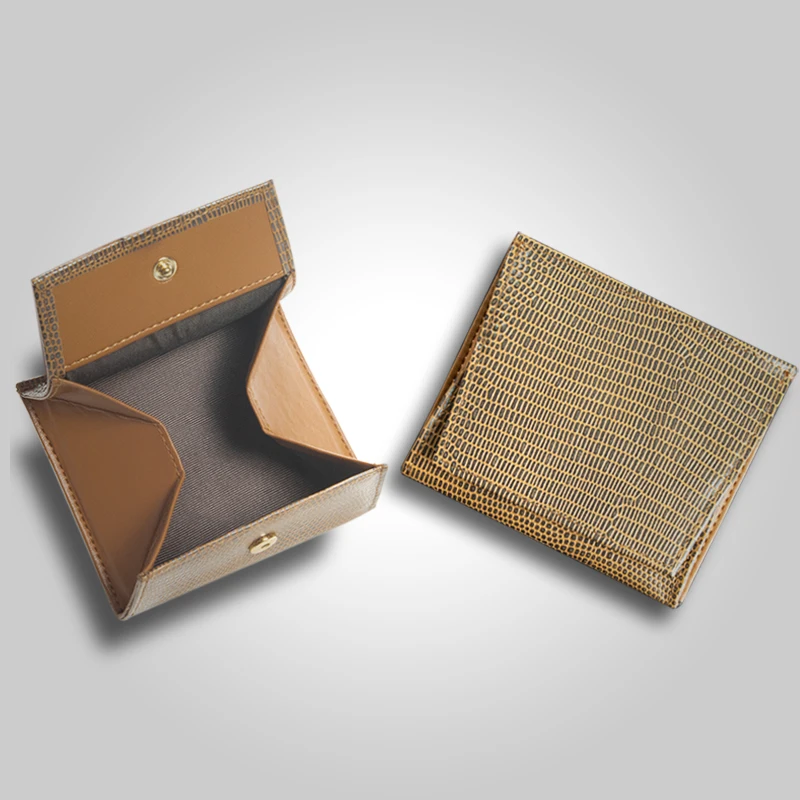 

2021 New Women's Wallet Genuine Leather Mini Coin Purse Minimalist Men's Lizard Pattern Change Pouch Multi-colored Card Holder