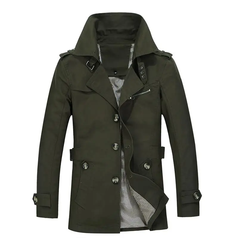 

OLOEY Men Slim Fit Plus Size Long Blazer Jacket 2017 Spring Fashion Cotton Buttons Splicing Blazer Skinny Jacket Coats