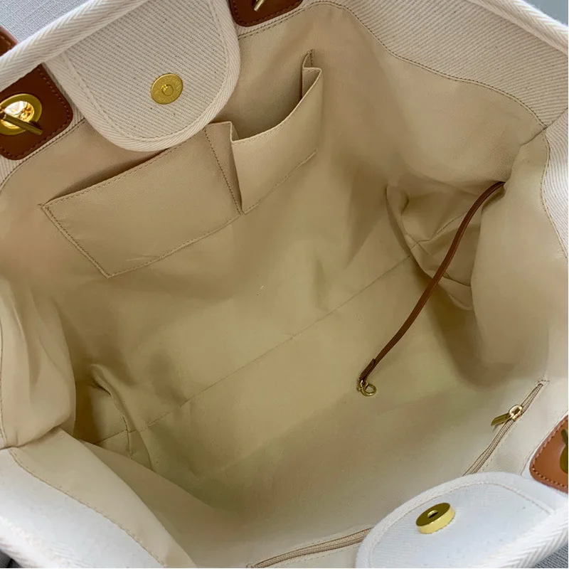 

Large-capacity Canvas Bag Pearl Beach Bag Women 2020 New Chain Tote Single Shoulder Large Capacity Luxury Design Lady Handbags