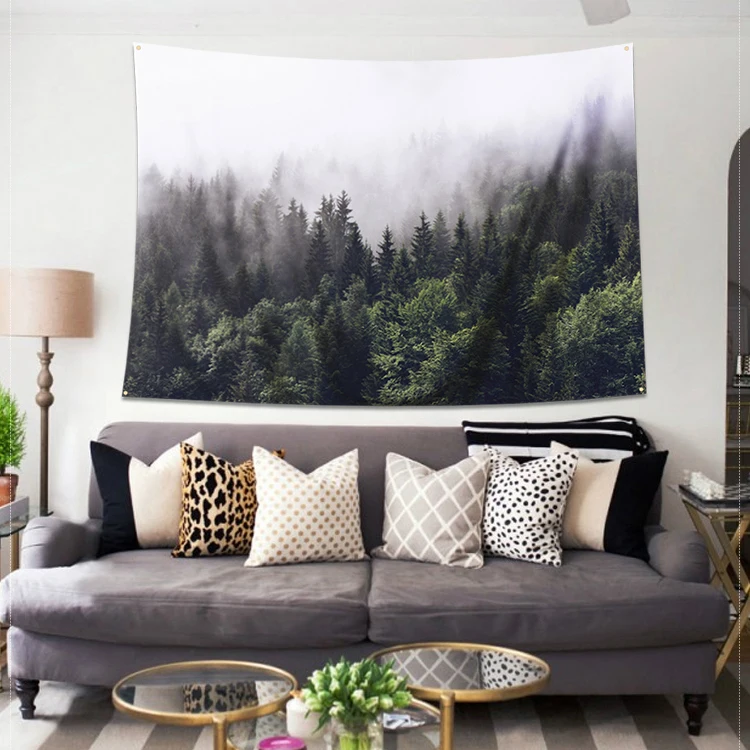 

Misty Forest Tapestry Foggy Mountain Tapestry Magical Tree Tapestry Nature Tapestry Woodland Tapestry