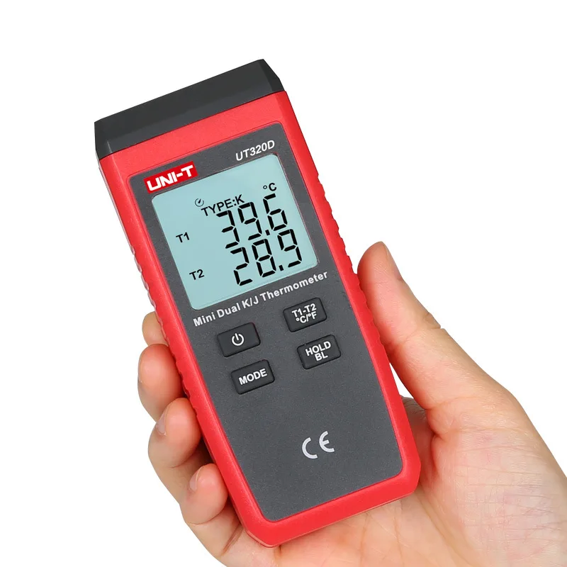 Мини термометр двухканальный K/J UNI T UT320A UT320D регулятор температуры с термопарным