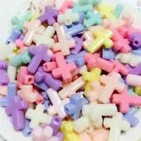 50pcs 1216mm candy color cross shape acrylic beads for jewelry making diy necklace bracelet accessories