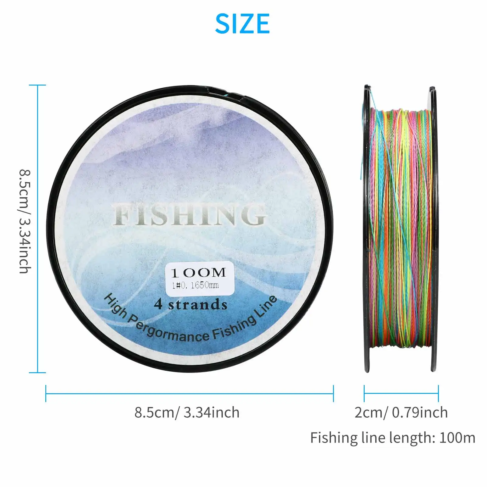 

100 м мощная рыболовная леска для резки воды 5 ярких цветов s 1 метр 1 цвет рыболовная леска 4 нити рыболовная леска