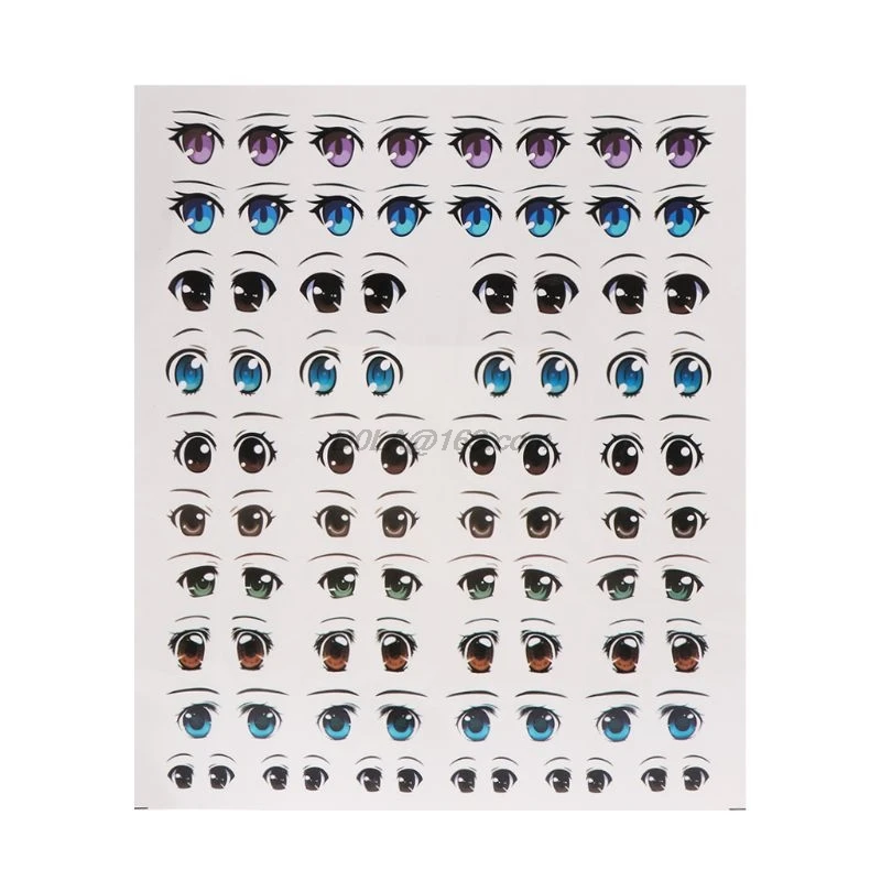 Cute Cartoon Eyes аниме фигурка куклы Водные Наклейки для глаз аксессуары сделай