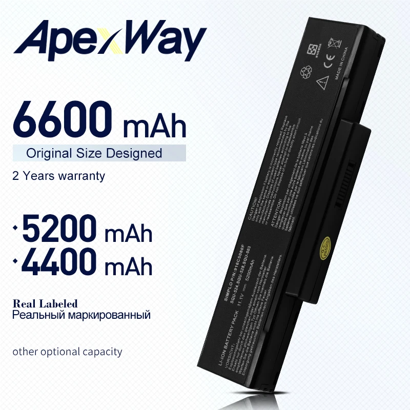 ApexWay батарея для Asus F2 F3 A9 M51 S62 S96 Z53 Z94 A32 Z96 A33 BTY M66 M67 CBPIL44|battery pen|battery transformerlaptop battery tester