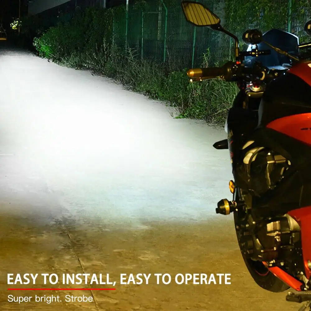 

1/2pcs LED 60w 2-Modes Motorcycle Headlight Fog Spot Light Auxiliary Lamps with Switch