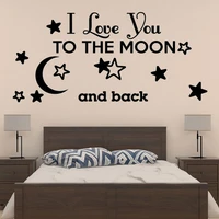 morden home wall decor art i love you to the moon and back vinyl wall stickers for home bedroom kids room