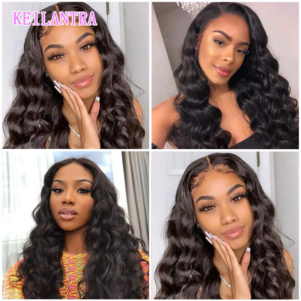 13x 4 кружевной передний парик Свободные глубокие волны предварительно выщипанные