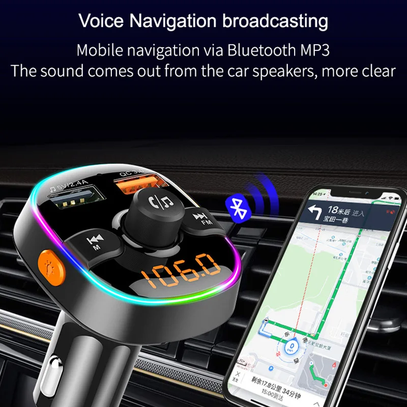 Автомобильный FM-передатчик Cden MP3 плеер приемник Bluetooth 5 0 автомобильное зарядное