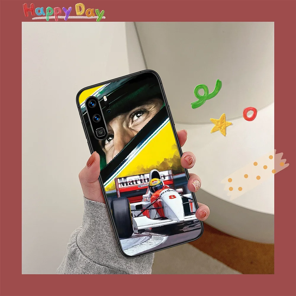 

F1 Ayrton Senna Phone Case For HUAWEI P 9 10 20 30 40 Lite smart Pro Z 2019 Nova 5T 6 7 i black Etui Painting Hoesjes Soft Cover