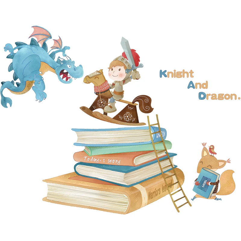 С рисунком дракона настенные наклейки в виде животных для маленьких мальчиков