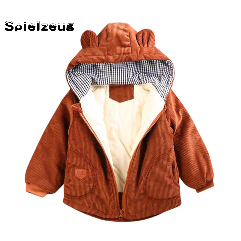 Осенняя одежда для маленьких девочек и мальчиков зимнее ветрозащитное пальто на