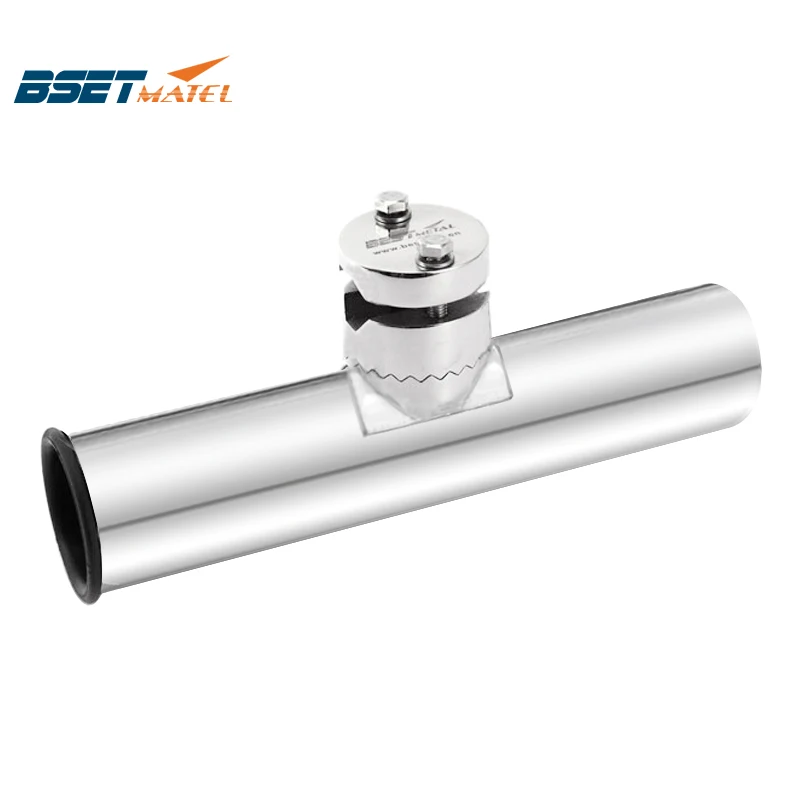 

Adjustable Rail Mount SS 316 fishing rod rack holder pole bracket support with clamp on rail 3/4 to 1 inch boat hardware