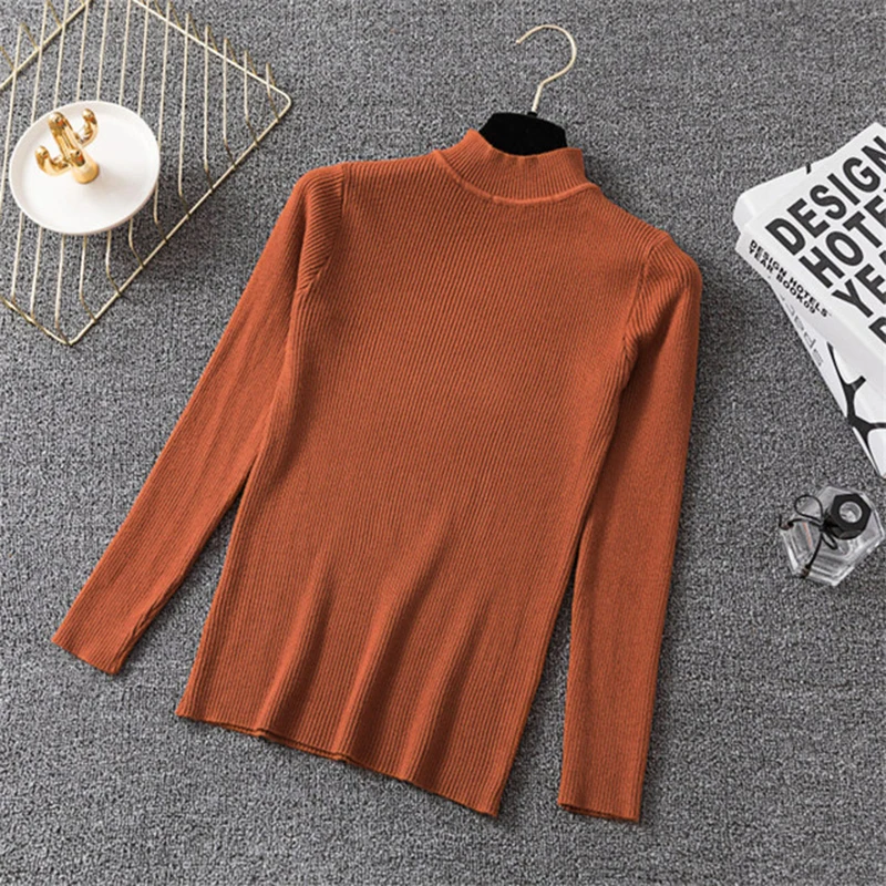 

Winter Knitting Sweater Pullovers Women Long Sleeve Tops Turtleneck Knitted Sweater Chic Woman Clothes Female Casual Streetwear