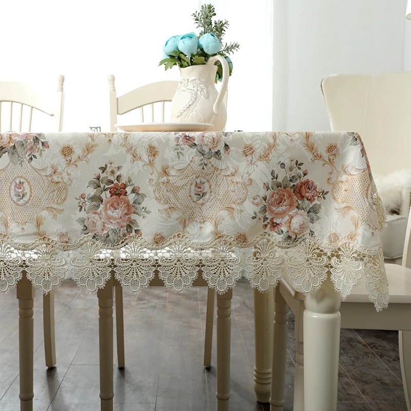 Европейский Стиль кружева Скатерти Водонепроницаемый пасторальный простой