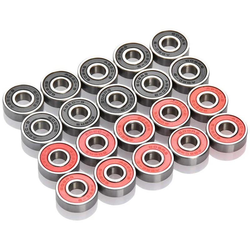 

20 Pack 608RS ABEC-9 Ball Bearings for Skateboards, Inline Skates, Scooters, Roller Blade Skates, 8X22X7mm