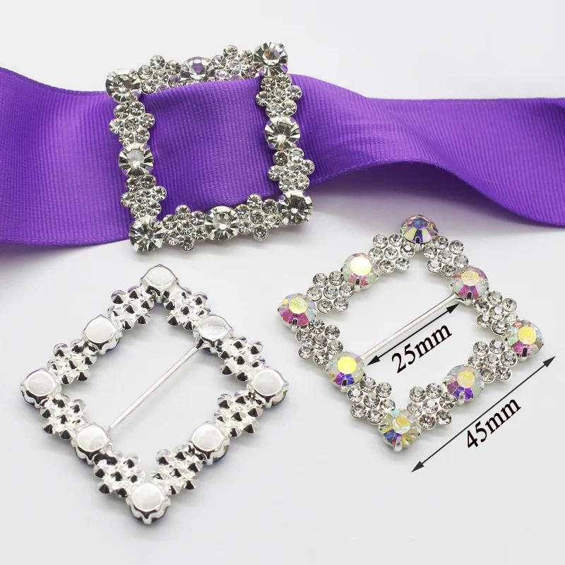 

2Pcs/Lot Ocean Star Full Diamond Square Shoe Buckle Rhinestone Buttons for DIY Accessories Wedding Decoration Shoes Snap Buttons