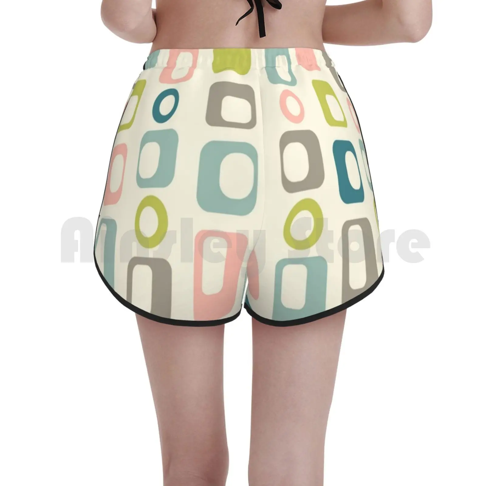 Заводной 50-х узор Шорты для плавания женские пляжные шорты 1970s 70 Ретро Дискотека
