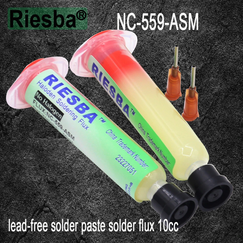 Комплект из 2 предметов RIESBA NC-559-ASM Бессвинцовая паяльная паста Флюс для пайки 10cc