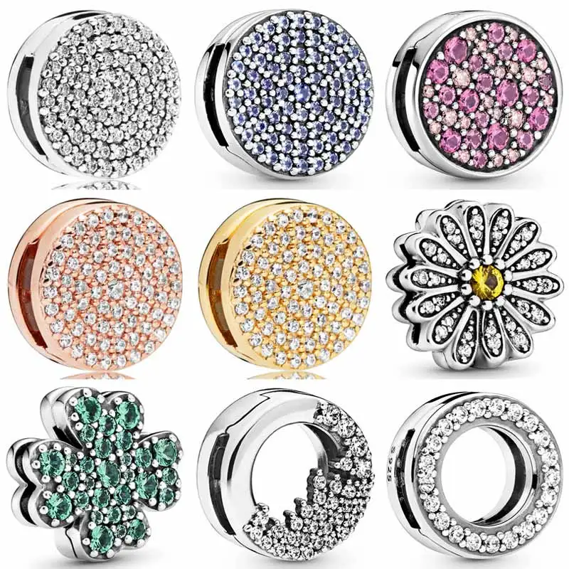 

Оригинальные Серебряные рефлексоры, подвеска в виде четырехлистного клевера, искусственная бусина с кристаллом, подходит для популярного ...