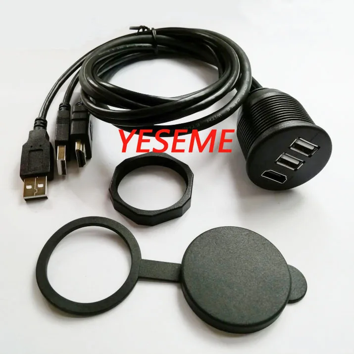Car Stereo Dashboard Flush Mount Dual USB2.0 HDMI Male to Female AUX Cable | Электроника