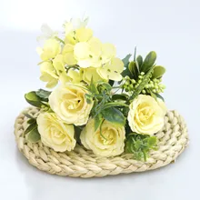 1 Bouquet Artificial Peony Rose Flowers Silk Fake flores Wedding Flower DIY Home Garden Party Office Decoration