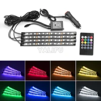 auto led rgb atmosphere strip light 12 led wireless remote voice control foot lamps auto decorative atmosphere lights