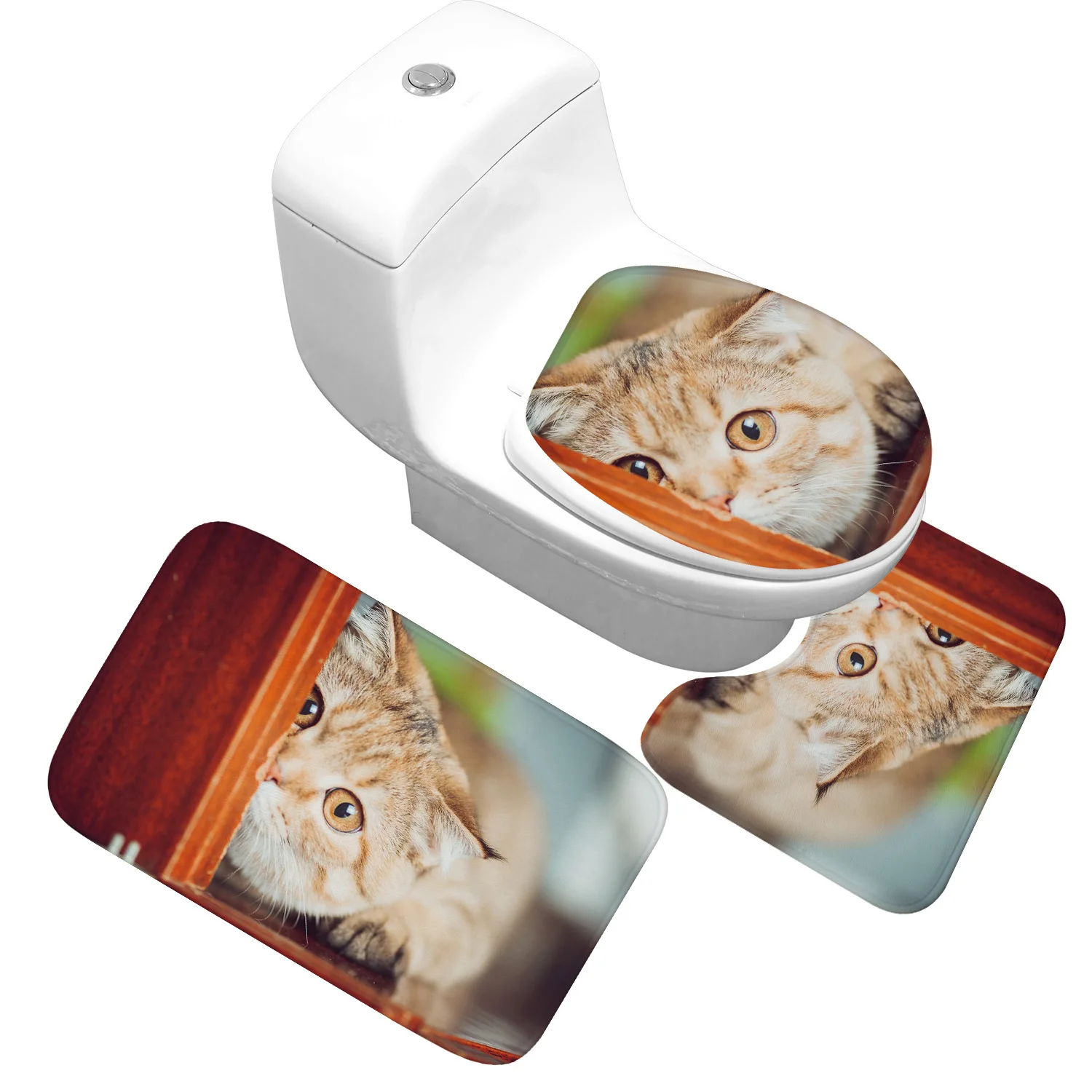 Zeegle коврик из микрофибры с принтом кошки для ванной комнаты туалета душевой