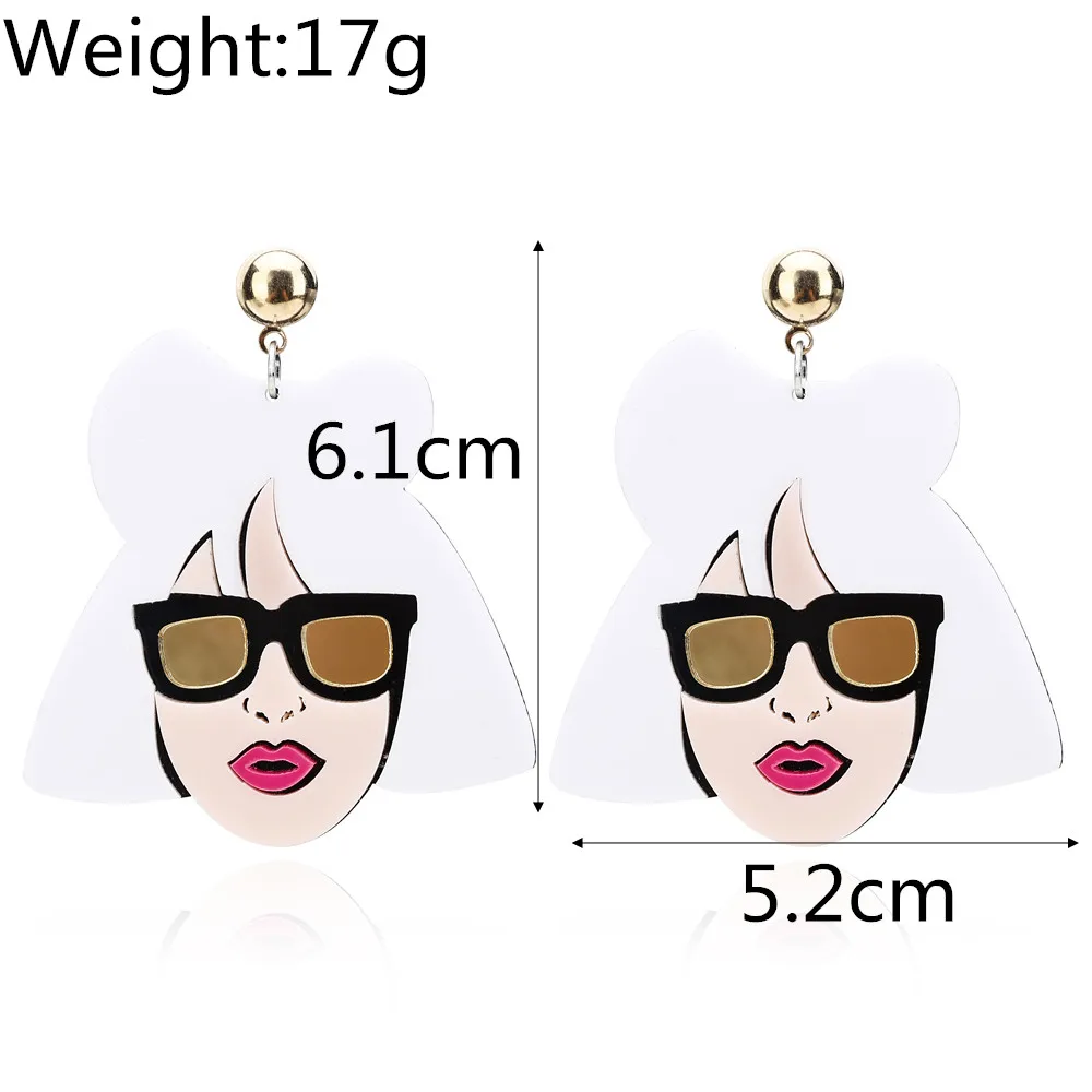 YAOLOGE Europe America Fashion Summer Acrylic Cute Girl Big Earrings Punk Hip-Hop Long For Women Party Club Jewelry | Украшения и
