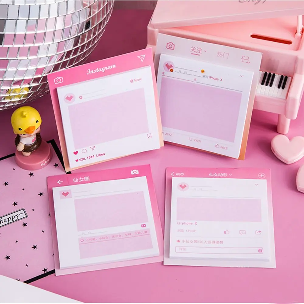 30 листов милые Стикеры розовый романтический блокнот для записей декоративные